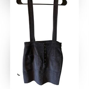 Grey Corduroy Skirt with Straps